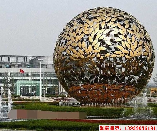 不銹鋼大型鏤空球雕塑_看圖王