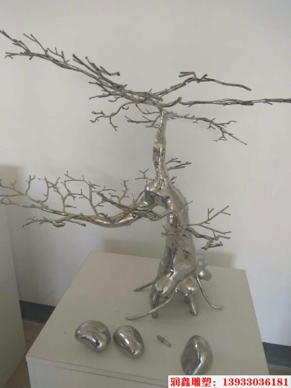不锈钢枯树木雕塑 304不锈钢锻造工艺 镜面不锈钢雕塑